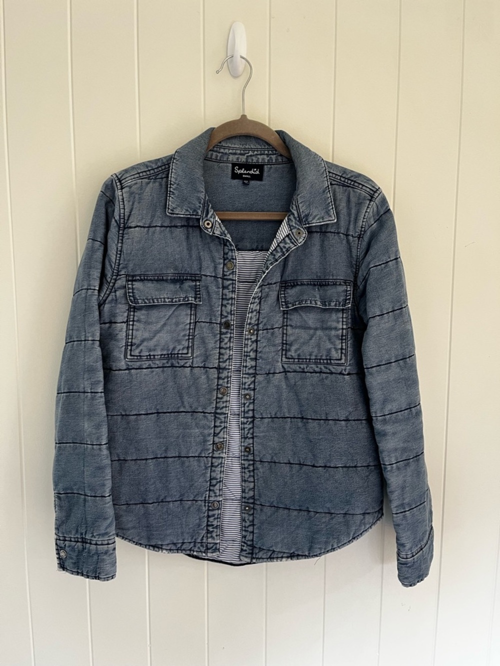 Splendid Blue Quilted Lightweight Jacket | Small